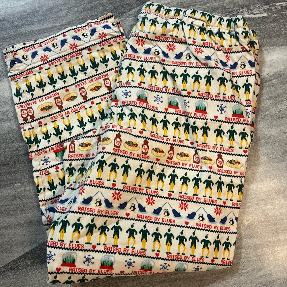 Hanna Andersson Multicolor Christmas Elf Print Pajama Bottoms Men’s Size Large
